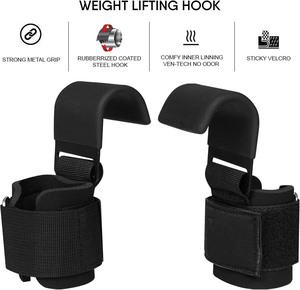 Crochet de musculation robuste avec sangle de poignet, support de préhension personnalisé pour soulever des poids lourds, vente en gros, pour l'entraînement en salle de sport, hommes et femmes - Product Image 5
