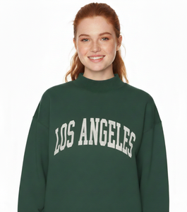 Sweat-shirt à col montant personnalisé de haute qualité, écologique, 380 GSM, polyester/coton, poids lourd, pour femmes, hiver, automne - Product Image 1