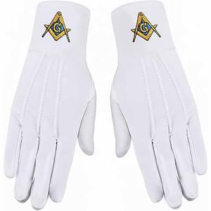 Guantes Masónicos de Cuero Suave Blanco Past Master Negro - Product Image 5