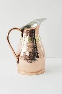 เหยือกน้ำและไวน์ทำด้วยมือทำจากทองเหลืองบริสุทธิ์คุณภาพระดับพรีเมี่ยมหรูหรา100% พร้อมที่จับสำหรับเครื่องดื่มที่กำหนดเอง - Product Image 4