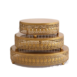 Gold Plated 2-Tier Cake Stand Premium Metal New Design for Home Use Best Finish for Wedding <b>Party</b> <b>Table</b> <b>Decorations</b> - Product Image 3