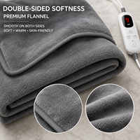 Plaid chauffant 50*60 pouces en flanelle double face, 9 niveaux de chauffe, protection contre la surchauffe, pour la maison, le bureau, les voyages, lavable