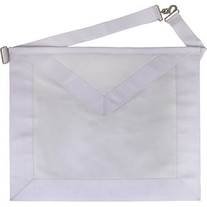 Premium Lambskin Masonic Master Mason White Embroidered <b>Apron</b> White Ribbon Handcrafted - Product Image 5