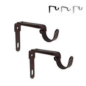Decorative iron <b>curtain</b> brackets for heavy drapery installation antique style wall mounts for elegant room and window - Product Image 1