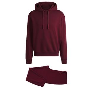 ชุดวอร์มออกกำลังกายลำลองสองชิ้นสีพื้นระบายอากาศได้ดีไซส์ใหญ่พิเศษยอดนิยมสำหรับฤดูหนาว - Product Image 4