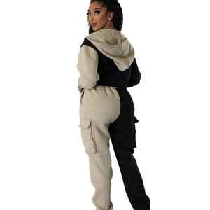 Combinaisons de sport personnalisées pour dames Survêtement de jogging pour femmes Vêtements de sport Survêtement 2 pièces Ensembles de sweats à capuche pour femmes - Product Image 3