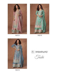 Elegante traje bordado Salwar Kameez Palazzo con codificación y lentejuelas trabajo festivo y ropa de fiesta para mujer - Product Image 6