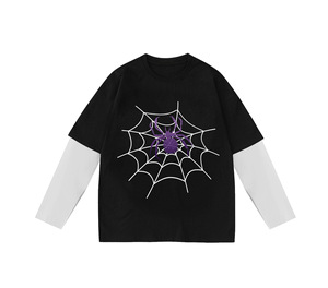 Factory Custom <b>Mens</b> Double-Layered Cotton French Terry Long Sleeve Light Breathable <b>Silk</b> Screen Printing Graphic T-<b>shirt</b> <b>for</b> <b>men</b> - Product Image 2