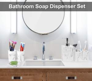 Accessoires de salle de bain d'art en résine les plus tendances Ensemble durable et fiable Cadeau parfait pour les salles de bain - Product Image 6