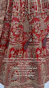 Bordado exclusivo pesado muy bien elaborado de pavo real y Bharat diseñado nupcial Lehenga Choli para venta en línea - Product Image 2