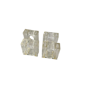 Anneaux de serviette en acrylique solide clair avec support de fleur de bourgeon en gros anneau de serviette en Lucite pour boucle de serviette de décoration de mariage - Product Image 6