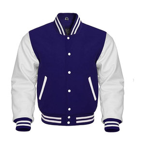 Premium Letterman Baseball School College Bomber Varsity Jacket Cuero genuino 100% Soporte de lana teñido Servicio OEM - Product Image 5