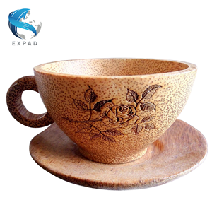 Tazas de madera de coco al por mayor logotipo personalizado proveedor respetuoso con el medio ambiente - Product Image 5