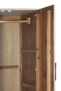 Modern Acacia Solid Wood Bedroom <b>Wardrobe</b> 2 <b>Doors</b> 2 Drawers Storage Furniture Cabinet With Custom OEM ODM Wholesale - Product Image 4