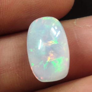 Opale éthiopienne naturelle 14x9mm cabochon rectangle 4.05 cds cabine opale véritable pour bijoux plein de feu opale blanche pierres précieuses cabine - Product Image 4