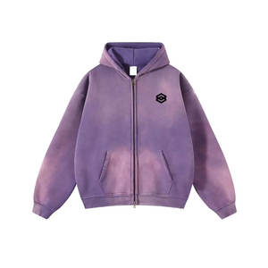 Sweats à capuche délavés au soleil 100% coton teint en plaine prix de gros pour hommes ODM sweats à capuche délavés au soleil pour l'hiver - Product Image 1