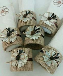 Fait de rotin forme ronde accessoires de table ronds de serviette maison et cuisine Ware tissu tenant anneaux prix abordable - Product Image 5