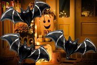 Vente en gros chauve-souris géante Halloween chauve-souris noire ballons en aluminium pour la décoration