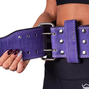 Cinturón de levantamiento de pesas de cuero de vaca ajustable de alta calidad Protección de seguridad de fitness personalizable con hebilla ligera - Product Image 3