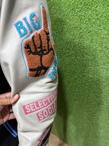 OEM Service Wholesale Embroidery <b>Nylon</b> Windproof Custom Varsity Bomber Satin Jacket Men Chenille Patched Embroidery logo Men's - Product Image 5