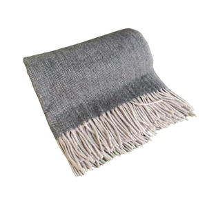 Couvertures à motif de diamant à chevrons en laine d'agneau recyclé au meilleur prix pour un jeté de maison élégant en toute saison - Product Image 5