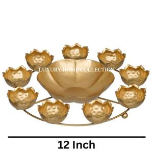 Cuencos Urli para decoración de interiores del hogar con soporte de Color negro de hierro sólido con soporte votivo de primera calidad de diferentes tamaños de Metal Urli - Product Image 3