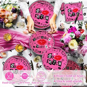 Ensemble de fête à thème de film You're Like Really Pretty Banner Balloons Nappe Assiettes Serviettes Tasses Fourchettes Filles Décoration de fête d'<span class=keywords><strong>anniversaire</strong></span> - Product Image 6