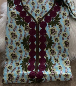 Vestido Mukhawar de Algodón Puro Indio con Dupatta de 4 Yardas, Estilo Árabe, Corte Holgado, Vestido Tradicional para Mujer, para un Look Elegante - Product Image 1