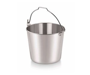 Seau utilitaire en acier inoxydable durable avec poignée suspendue, design fin en métal, finition chromée polie miroir, écologique pour la maison - Product Image 3