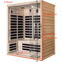 Sala de sauna infrarroja de espectro completo de madera de cicuta sólida interior de diseño moderno con función de vapor seco