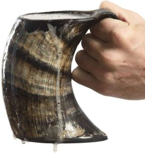 Taza de cuerno vikingo hecha a mano, perfecta para Recreaciones históricas de cerveza Mead Ale y ocasiones especiales de Global Exports - Product Image 5