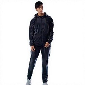 Conjunto Deportivo de Terciopelo para Hombre, Estilo Urbano, Invierno, Sudadera con Capucha, Pantalones Jogger, Transpirable, Ligero, Dos Piezas, Venta al Por Mayor - Product Image 1