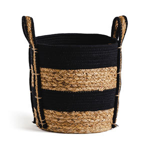 Hot <b>Sale</b> Baskets <b>For</b> Storage Cotton and Stitching Water Hyacinth Zig Zag Sew Basket Pantry Organizer Craft Homeware Accessories - Product Image 1