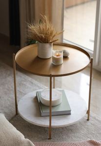Premium Simple Antique Table d'appoint Table basse chambre Mini café balcon salon Table ronde - Product Image 5