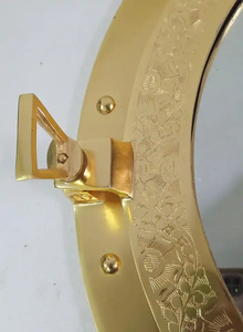 Décoration murale ronde en aluminium noir et gris rustique, style nautique traditionnel, cadeau moderne - Product Image 4