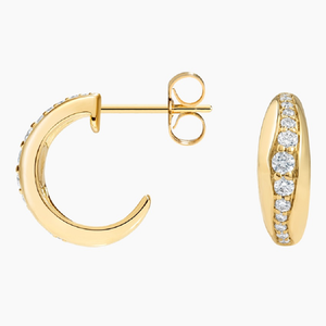 Elegantes pendientes de aro de oro amarillo y Rosa de 10 quilates, joyería diaria de moda con diamantes cultivados en laboratorio para fiesta o regalo - Product Image 2