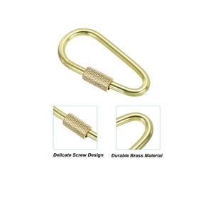 Porte-clés ovale en métal doré avec clip à ressort et mousqueton pour clés, sacs, fabrication artisanale - Product Image 1