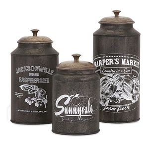 ชุดกระป๋องโลหะตกแต่งห้องครัวสไตล์บ้านไร่แบบเรียบง่ายพร้อมฝาปิดสุญญากาศสำหรับเก็บเคาน์เตอร์ชากาแฟ - Product Image 2