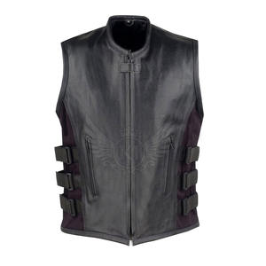 Chaleco de cuero de piel de vaca hecho a medida a la moda para hombre, chaleco de cuero ajustado hecho en Pakistán para hombre - Product Image 2