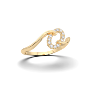 Anillo de diamante de moissanita de corte redondo de 0,09 quilates para mujer, anillo de oro macizo de 10K, 14K, 18K - Product Image 1