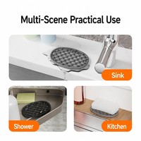 Holle afvoer siliconen zeephouder zeepbak staand badkamerrek waterdicht antislip modern