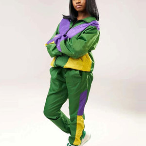 Ensemble coupe-vent décontracté et écologique pour femme, hiver, couleur unie, respirant - Ensemble long 2 pièces personnalisable en polyester/nylon - Product Image 3