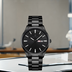 Reloj deportivo de acero inoxidable, pantalla de calendario, energía dinámica, esfera de 42mm de diámetro, movimiento de cuarzo, esfera de cristal de 22mm, moderno, 22mm - Product Image 1