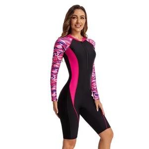 Rash Guard manga larga Niño pierna UPF 50 cremallera frontal Surf traje húmedo trajes de baño mujeres calientes mujeres más tamaño sexy traje de baño - Product Image 3