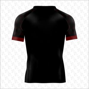 Rash Guard ชุดว่ายน้ํา bjj การพิมพ์แบบกําหนดเองแห้งเร็วและโลโก้ Jiu Jitsu Rash Guards แขนสั้น MMA Rash Guard สําหรับผู้ชาย OEM - Product Image 6