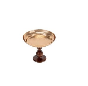 Metal Cake Stands and Wood Base White Pedestal Dessert Holder <b>Wedding</b> Party Decorative for Selling Product - Product Image 1
