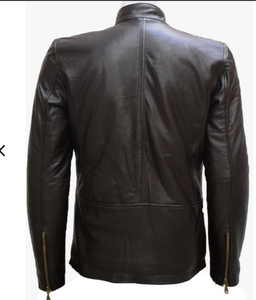 Veste en cuir personnalisée pour hommes automne et hiver veste décontractée 2024 nouvelle veste en cuir rétro col rond manches longues haut à la mode - Product Image 4