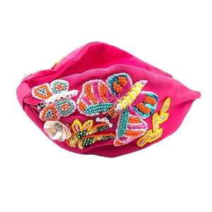 Bande de cheveux de carotte de broderie perlée de haute qualité Style de déclaration de luxe avec surcharge de gentillesse en strass d'Inde - Product Image 2