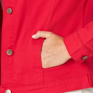 Veste en jean coupe ajustée pour femmes veste en jean de couleur unie à la mode pour l'extérieur en gros pour les femmes - Product Image 6