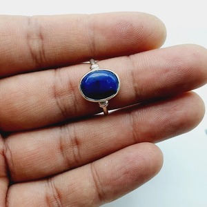 Men's Vintage Minimalist Anniversary Statement <b>Ring</b> Hand-Cut 925 Sterling Silver with Natural <b>Lapis</b> <b>Lazuli</b> Stone Bezel Set - Product Image 4